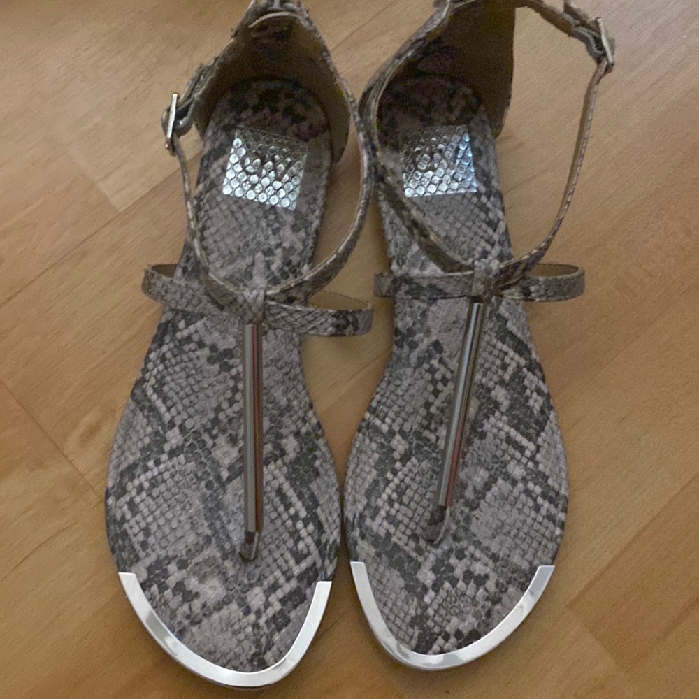 Size 8 pink grey snake design sandals
